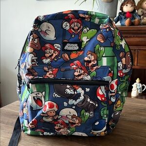 Nintendo Super Mario Bros. All Over Print 16" Backpack School Book Bag
